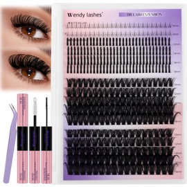 Lash Clusters With Spikes Kit 60D+80D DIY Spikes Lash Extension Kit Manga Lashes Cluster Natural Individual Eyelash Extensions D Curl 12-18MM