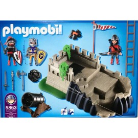 Playmobil #5863 Knights Action Set- Rampart, Cannon, 3 Knights, Weaponry - NIB