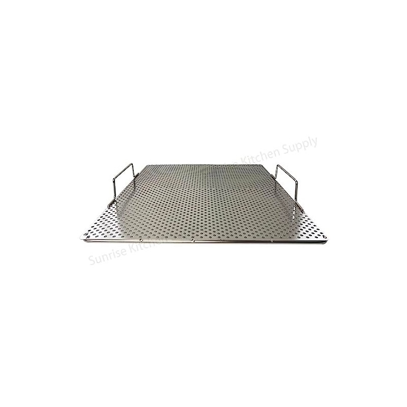 Sunrise Stainless Steel Fryer Screen with Handles (Solid Screen) (2,