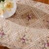 LinenZone 2 Gold Farmhouse PMacramemats with Flower Design. 18 Inch