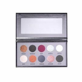 Maffick Paleta de Sombras de Ojos, 10 Colores, Negro y Brillante, Acabado Mate y Metálico (01, 128g)
