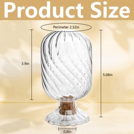 moonoom 2 Set Helix Shaped Match Holder, Glass Matches Cloche for 4 Inch, Upside Down Match Holder Jar for Scented Candle on Dining Table Fireplace Bathroom Decoration, Not Include Matches