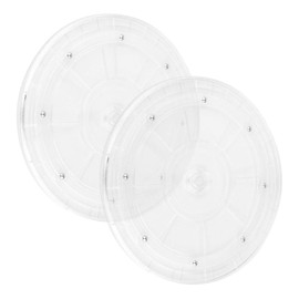 MAGICLULU 2pcs Transparent Acrylic Turntable Rotating Spice Holder for Kitchen and Dining Versatile Organizer for Makeup Jewelry and Office Supplies