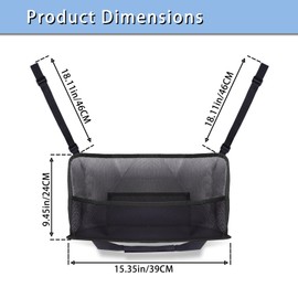 Car Storage Bag, Auto Net Pocket Handbag Net Holder, Backseat Barrier,Black