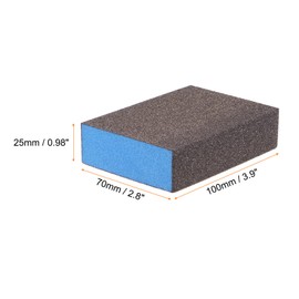 sourcing map 8pcs Sanding Sponge Blocks #80 (180-220 Grits) Wet/Dry Hand Sanding Sponges, 100x70x25mm Foam Sanding Block Pad for Polishing Kitchen Metal Wood Drywall Furniture, Brown&Blue