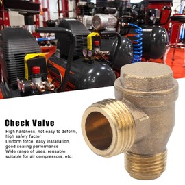 ANKROYU Check Valve, 2 Way Brass Air Compressor Threaded Nonreturn Valve Fittings, Air Compressor Check Valve for Air Compressor Valve Aircompressor 1/2x3/8 Pipe Fitting