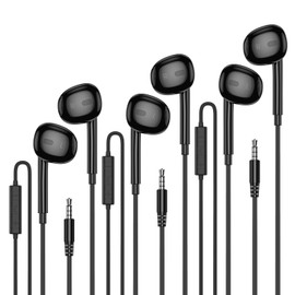 MOSWAG Wired Earbuds with Microphone, 3.5mm Jack in Ear Headphones with Microphone Suitable for Smartphones, Computers, Laptops, IPads, MP3 Players, Etc