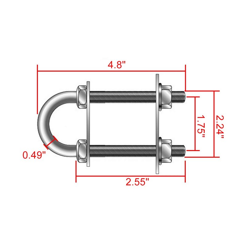 NovelBee 316 Stainless Steel Heavy Duty Stern Bow Eye U