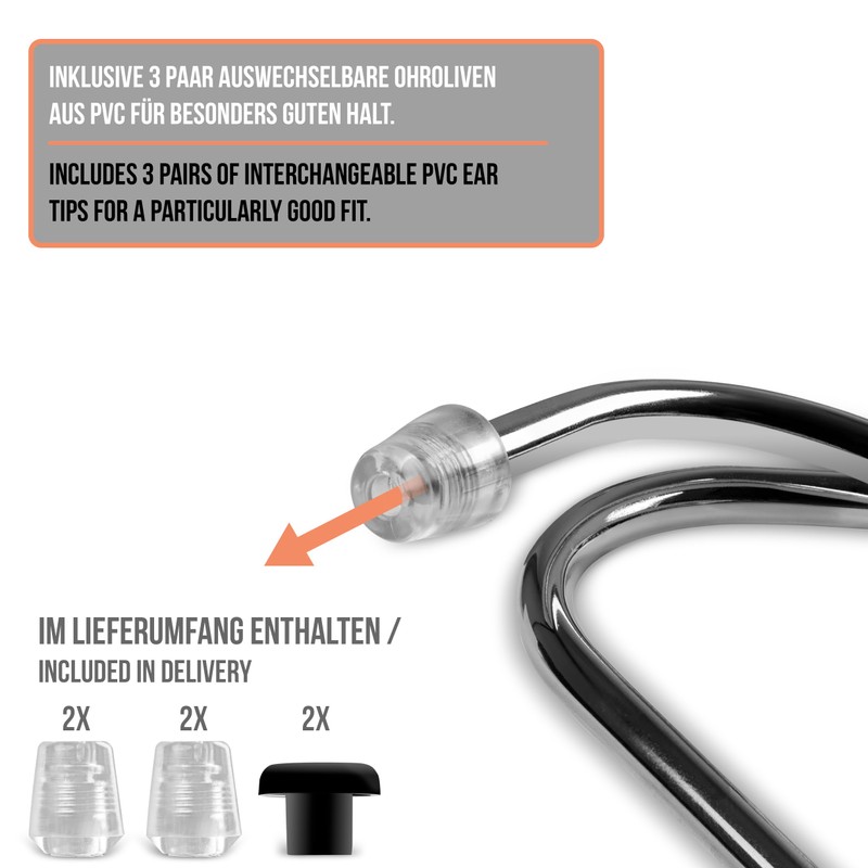 Pulox Rappaport Stethoscope - Professional 5-in-1 Double Tube Stethoscope with