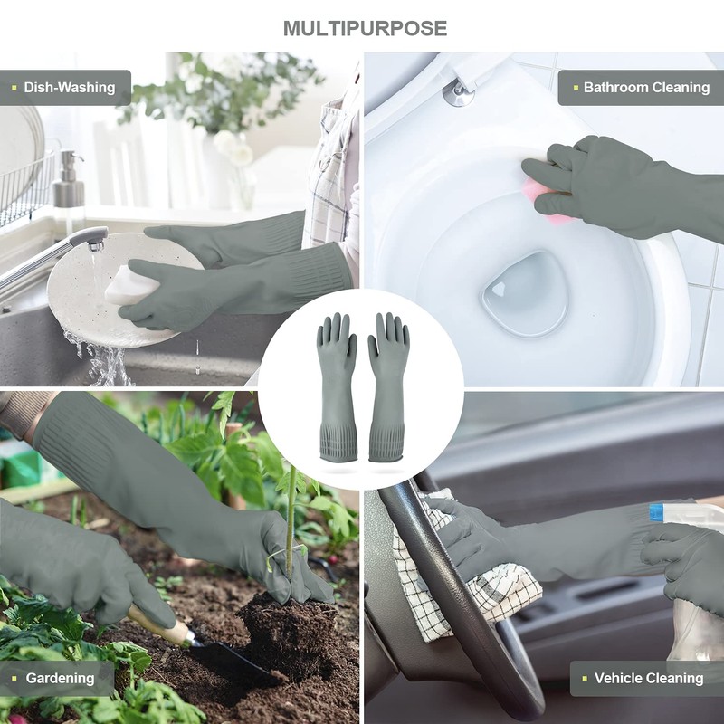DABOGOSA Mamison 2 Pairs Reusable Waterproof Household Dishwashing Cleaning Rubber