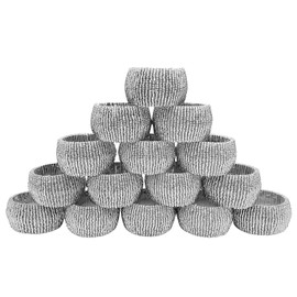 Juego de 12 servilleteros, servilleteros de diamante para decoración de mesa, servilleteros para cenar, aniversario, cumpleaños, día festivo, fiesta de mesa, decoración de mesa de boda, plata