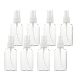 SINIDE Plastic Spray Bottles 75ML - 8 Pack 2.5 oz Fine Mist Clear Travel Bottle Set, Empty Reusable Portable Refillable Makeup Sprayer Containers for Perfume, Liquids, Aromatherapy, Cleaning Solution