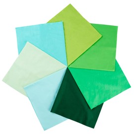 7 Pieces Solid Color Square Twill Cotton Fabric 10cm Quarter Fabric Bundles for Quilting,Sewing,Crafts,Green