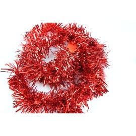 5 x Christmas Tinsel Thin Xmas Garland Tree Decorations - Red One Size