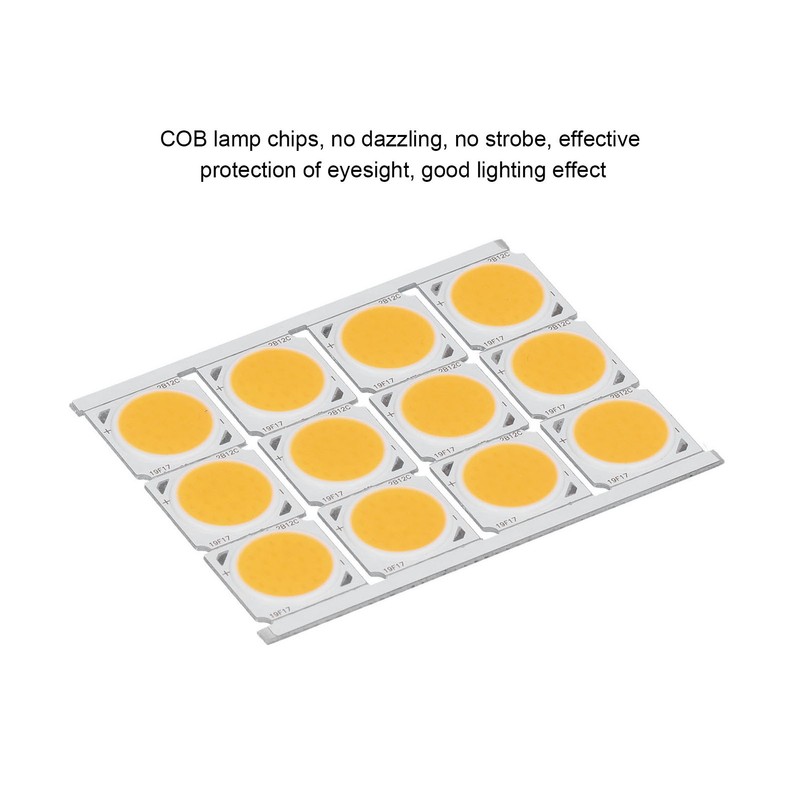 12Pcs COB Light Source High Power Round LED Chip 12W