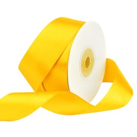 Yellow Satin Ribbon 1 Inch x 25 Yards, Solid Color Yellow Fabric Satin Ribbon for Gift Wrapping, Crafts, DIY Bows, Wreath, Wedding Birthday Party Decoration Sewing Projects