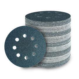 Pack of 80 Sandpaper 125 mm Velcro, Grit 40 Sanding Discs Round 8 Holes for Random Orbital Sanders