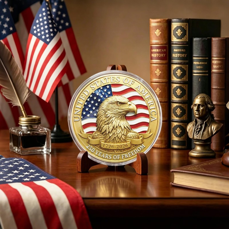 USA 250th Anniversary Commemorative Coin, American Eagle Collectible Coin