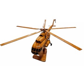 MI17 Mahogany Wood Desktop Helicopter Model