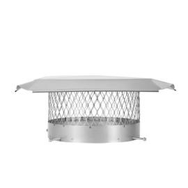 Draft King SS12U Round Bolt On Stainless Steel Single Flue Chimney Cap, 12" Diameter