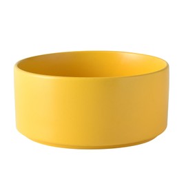 Welloyed 6'' Ceramic Dog Bowl - 30Oz Classic Dogs Food & Water Bowl for Small and Medium Breed Dogs, Heavy Duty Non-Slip Dog Dishes, Food Grade Stoneware Pet Bowl, Dishwasher & Microwave Safe, Yellow