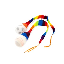 TFORESTER The Original 90s Throw & Catch Game, Flies 50+ Yards, Leather Baseball & Tri‑Color Nylon Tail, Ages 8-Football-White