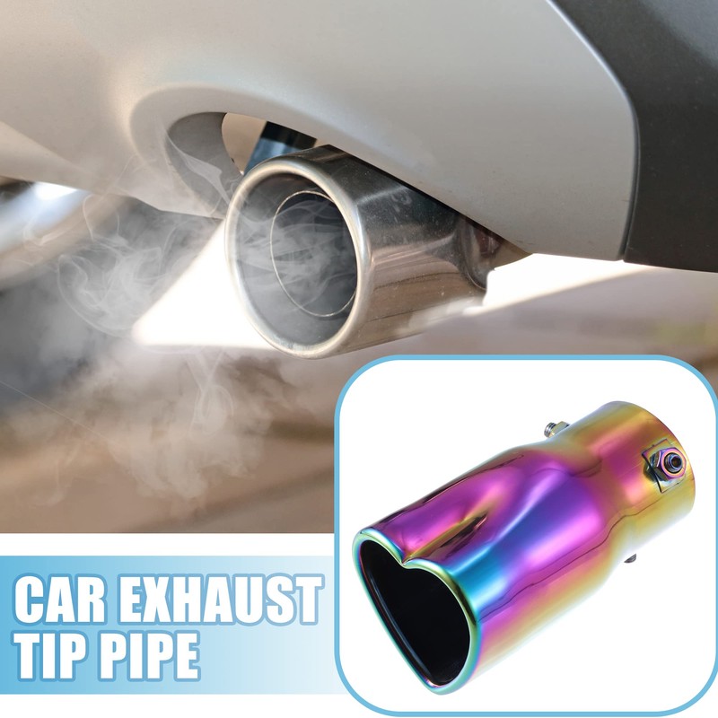 A ABSOPRO Car Exhaust Tip Pipe Heart Shape 2.5 Inch