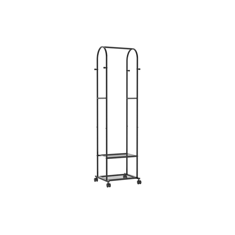 Clothes Rack - Space-Saving Clothing Rack with Wheels, 2-Tier Dense