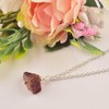 Natural Raw Hessonite Crystals Pendant Necklace, Rough Gemstone, Healing Crystals,