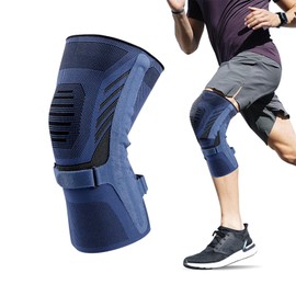 Rodilleras Deportivas Elásticas Ajustables, Protección Antideslizante para Rodillas, Azul (Medium)