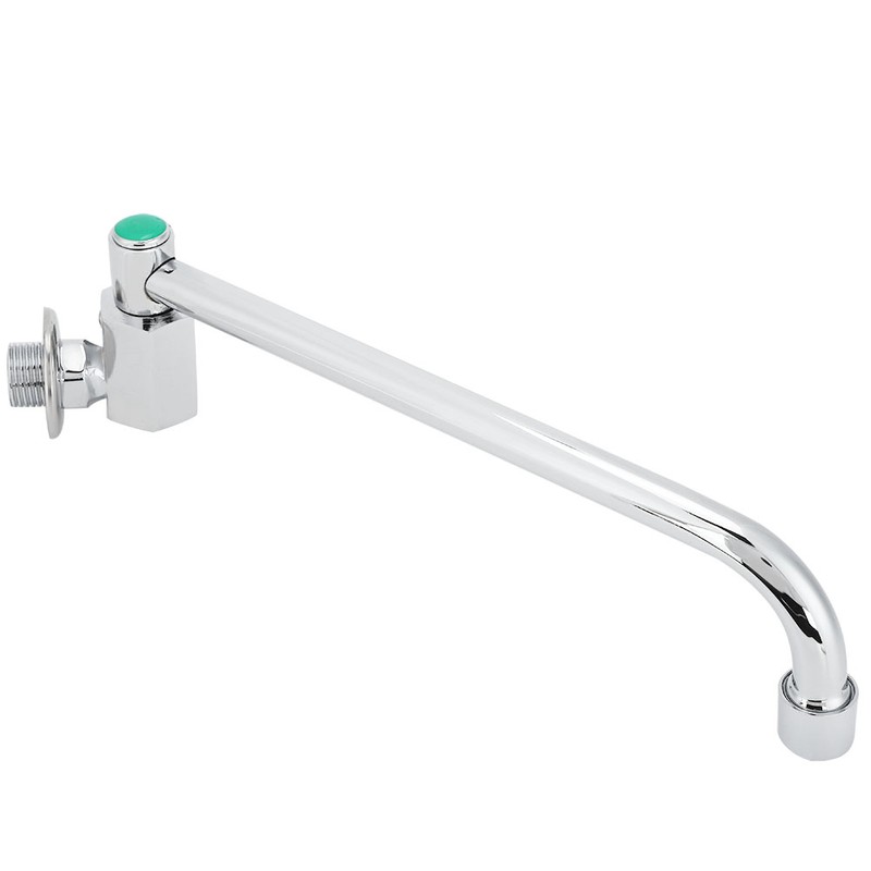 Copper Alloy Silver Wall‑Mounted 360 Degree Rotating Faucet Semi‑Automatic Kitchen