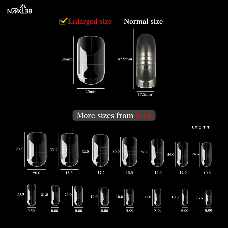 NMKL38 150PCS Dual Nail Forms 12 Sizes Extension Poly Nail