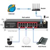 Fuers 16 Port PoE Switch Ethernet Unmanaged 16 PoE+ Port