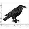 Patchwork Paradise Raven Embroidered Iron-On Patch – Gothic Crow Bird