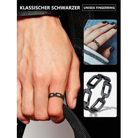 Silvora Women's Men's Chain Ring Curb Chain Fingering 925 Silver Cuban Link Bnadring Adjustable Chain Ring Size 47 (14.8) to 67 (21.4) for Friendship Ring Couple, Sterling silver, silver, No Gemstone