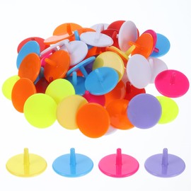 Styquenzer Golf Ball Marker, Bulk 50 Pcs Multicolor Plastic Round Golf Ball Position Markers Flat Round Golfs Mark Accessories for Golfs and Baseball On-Course (24 mm)