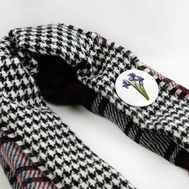 58mm 'Blaue Iris-Blumen' Pin Knopf-Abzeichen (BB00089493)