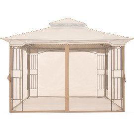 MASTERCANOPY Patio Gazebo Mosquito Netting Screen Walls ONLY (10x10, Beige)