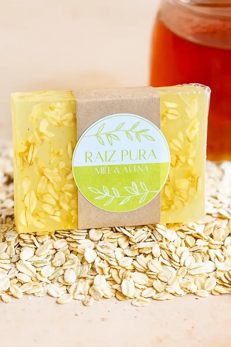 Jabon Natural Artesanal Miel Y Avena 4pzas 100 Grms