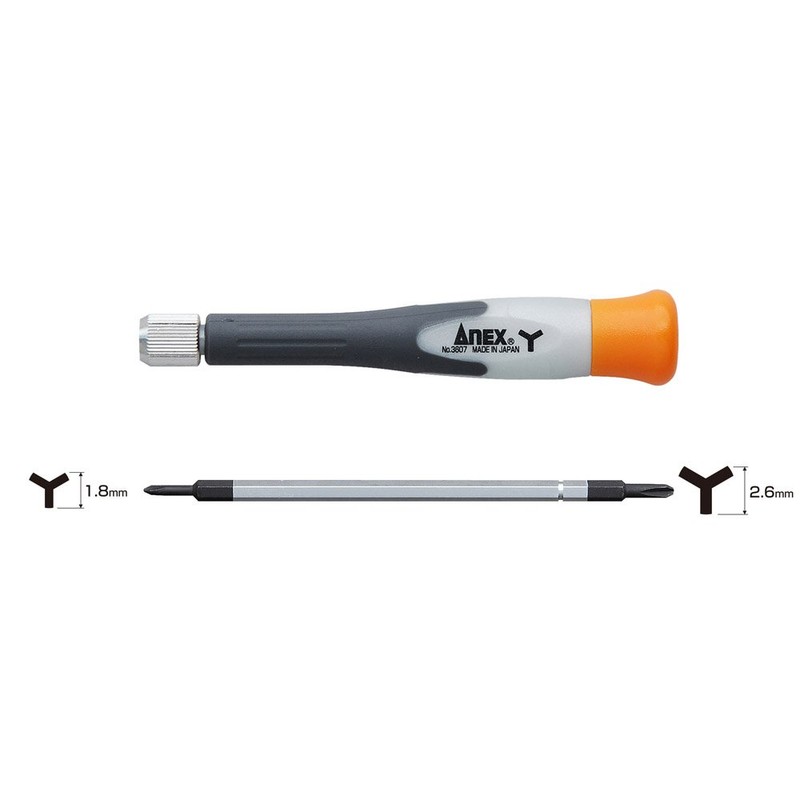 ANEX No.3607 Special Precision Screwdriver, Tri-Wing, Double-Ended Replacement, 0.07 x