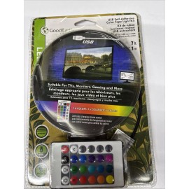 Good Earth 7ft LED USB Self-Adhesive Color Tape Light  With Remote