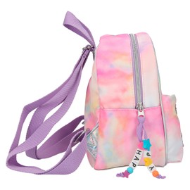 Depesche Miss Melody 11061 Backpack in Pink Tie Dye Look with Horse Made of Sequins, Approx. 22.5 x 14 x 19.5 cm, Ideal for Nursery, School and Leisure