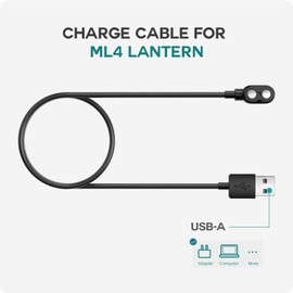 TUSITA Magnetic Charger Cable Compatible with LEDLENSER MH7 MH8 MH11 iH11R ML4 Lights - 1.2M / 4ft.