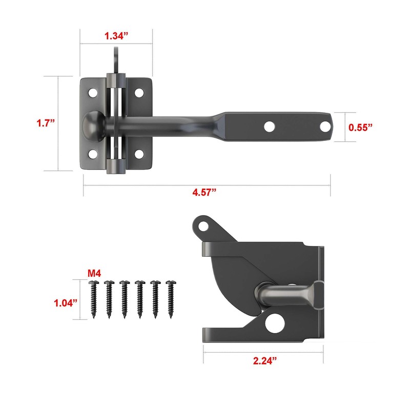 GOODTDO Self Closing Gate Latch, with Spring Cable Pull for