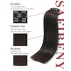 SAFIRENY Clip in Hair Extensions Human Hair, Dark Brown,18 Inch