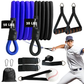 JWHOO Baseball Resistance Arm Bands, 30-50 Lbs Baseball Resistance Band Set, Highly Elastic & Durable Arm Bands, Resistance Trainer with Interchangeable Grips, Ideal for Training, Warm-Ups & Learning