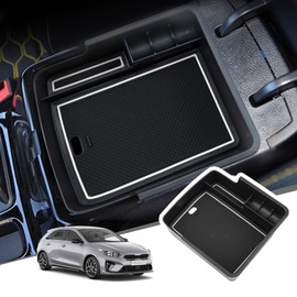 BIBIBO Storage Box for Kia Ceed SW GT Proceed GT 2018-2025 / XCeed GT 2019-2025, Centre Console Organiser with Non-Slip Mat, Centre Armrest, Console Shells Armrests, Car Armrest Rest