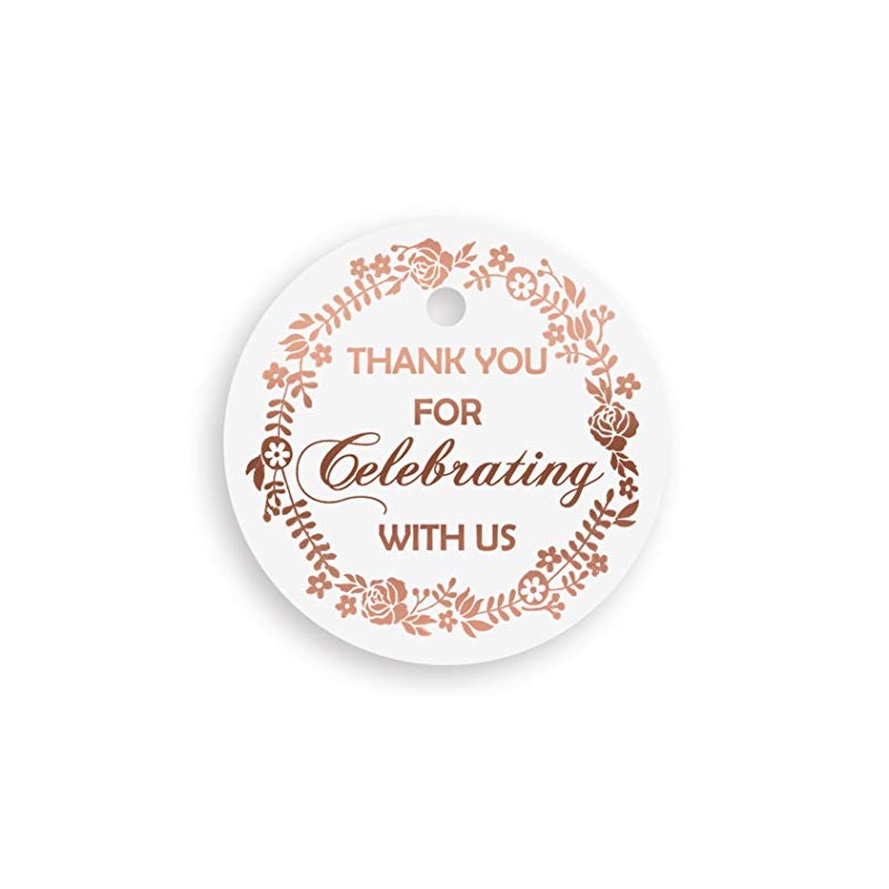 Thank You Gift Tags, Round Circle Gift Tag, 30 Pack,