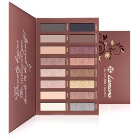 Best Pro Eyeshadow Palette Makeup - Matte + Shimmer 16 Colors - Highly Pigmented - Professional Nudes Warm Natural Bronze Neutral Smoky Cosmetic Eye Shadows - Lamora Au Naturel