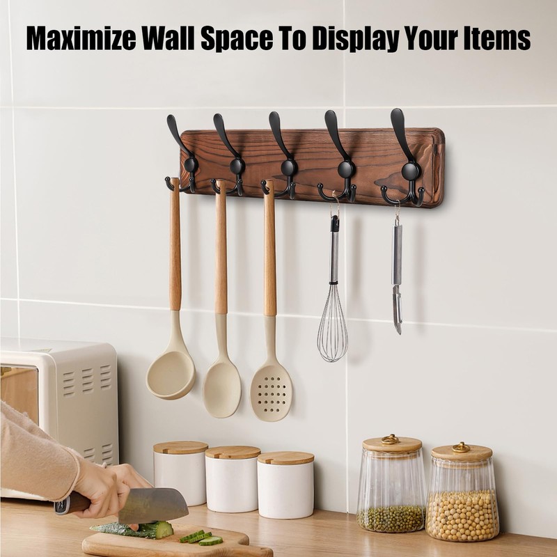 Kruodop Large Coat Rack Wall Mount Coat Hooks Coat Hanger